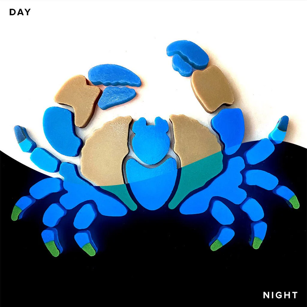 Blue Crab - Glow in the Dark Pool Mosaic