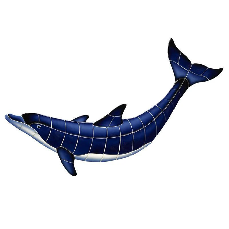 Blue Dolphin-B - Pool Mosaic