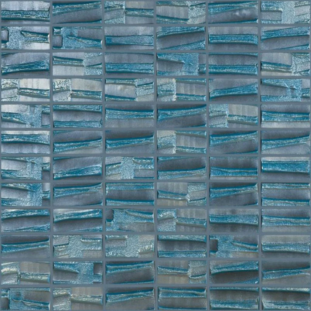 Blue Planet - Blue, 1" x 2" - Glass Tile
