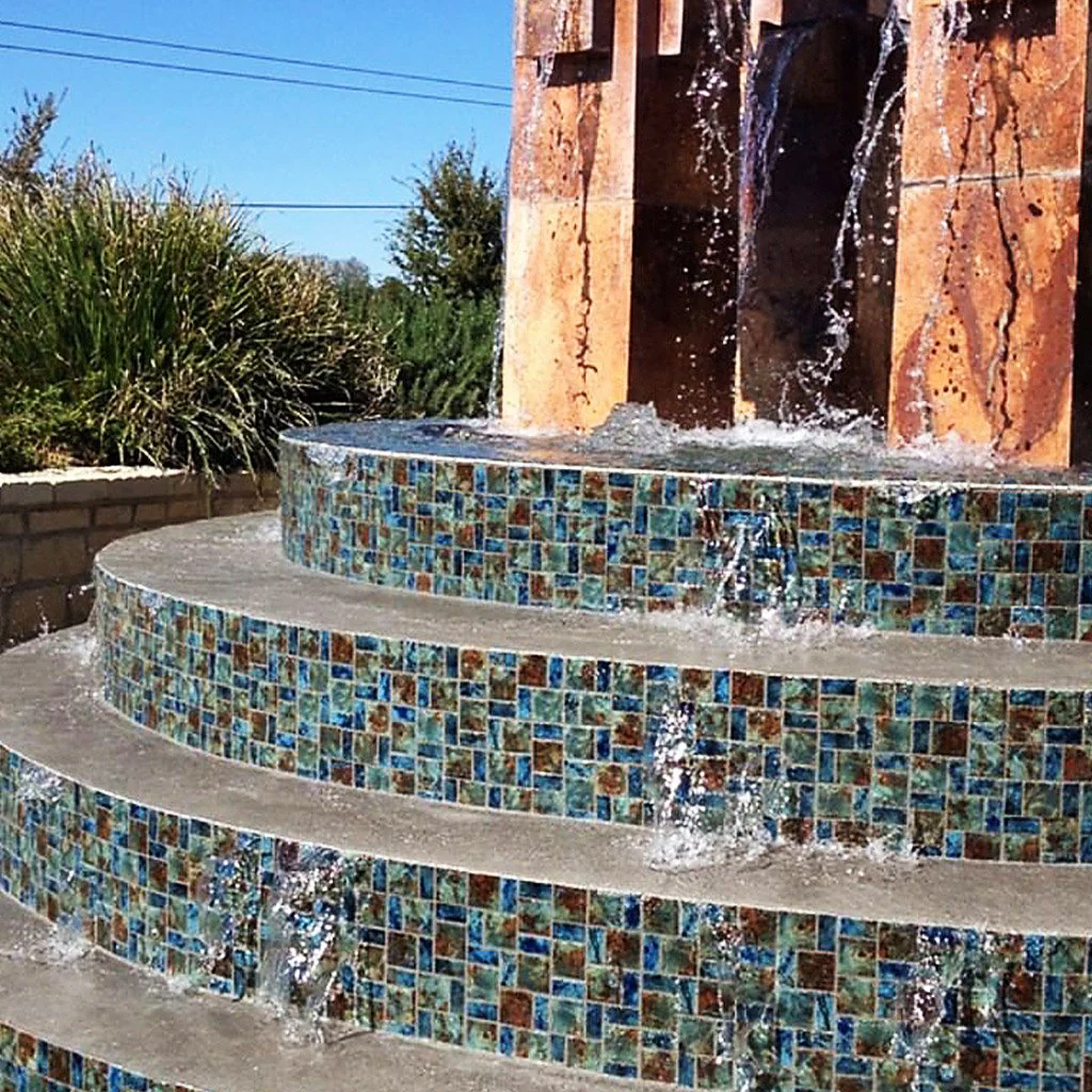 Blue-Red Mix, Random Block - Porcelain Pool Tile - Image 3