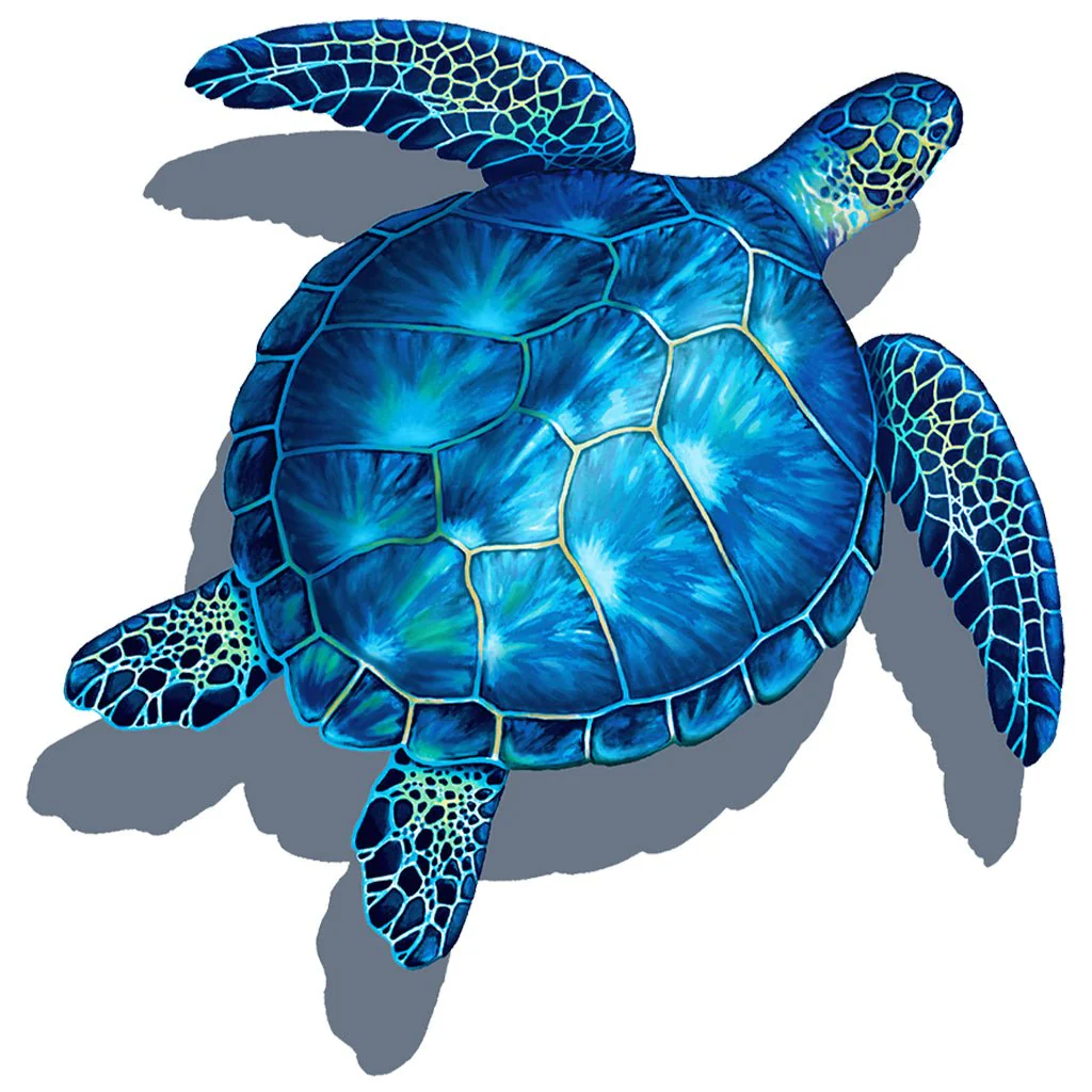 Blue Sea Turtle w/Shadow - Pool Mosaic