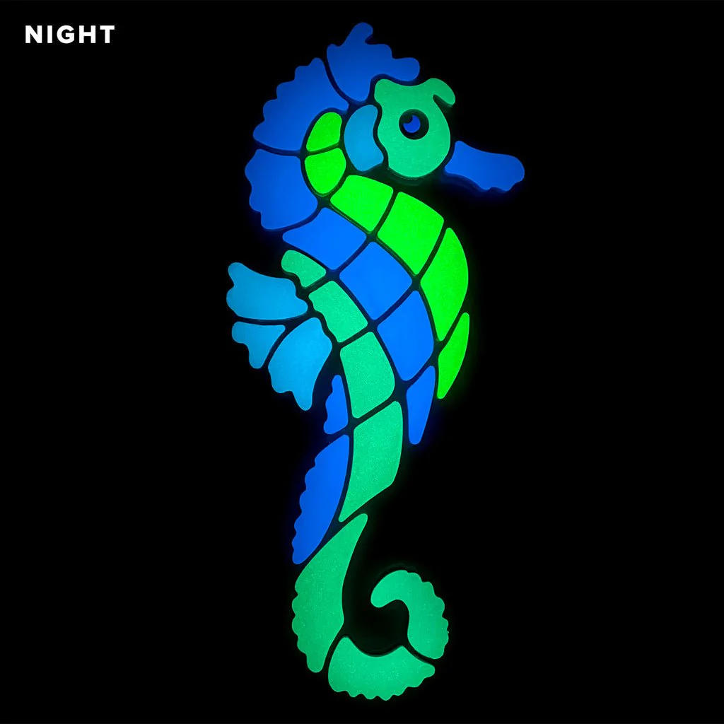 Blue Seahorse, Right - Glow in the Dark Pool Mosaic - Image 2