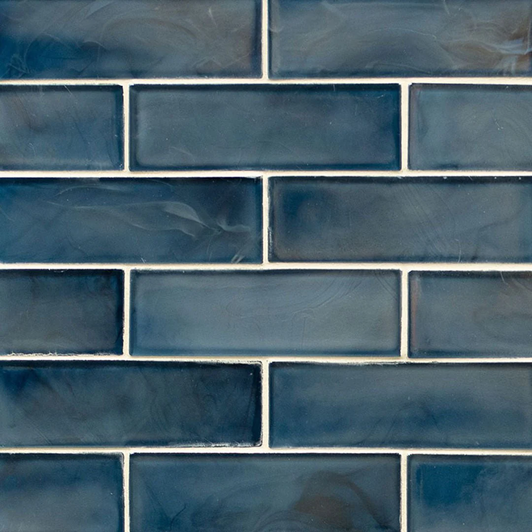 Blue Shimmer, 2" x 6" - Glass Tile