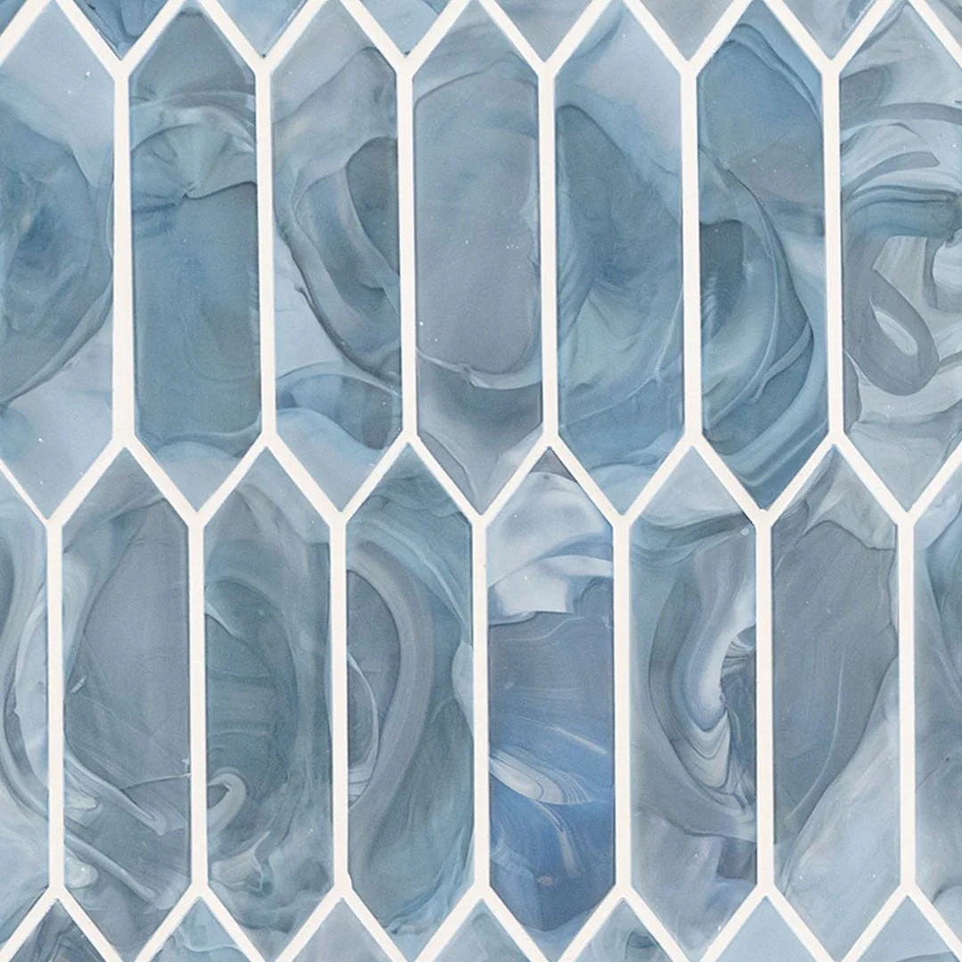 Blue Shimmer Picket - Glass Tile