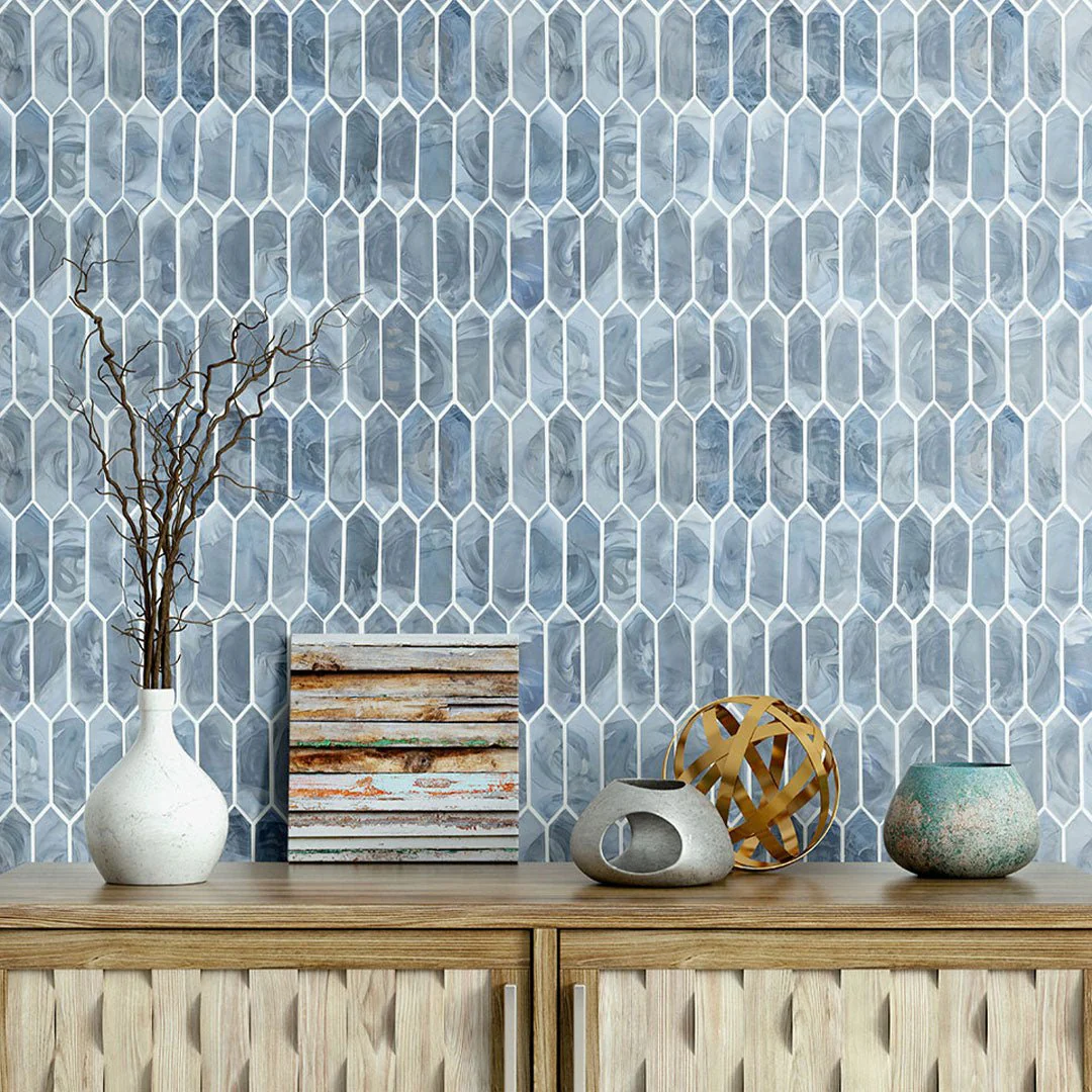 Blue Shimmer Picket - Glass Tile - Image 3