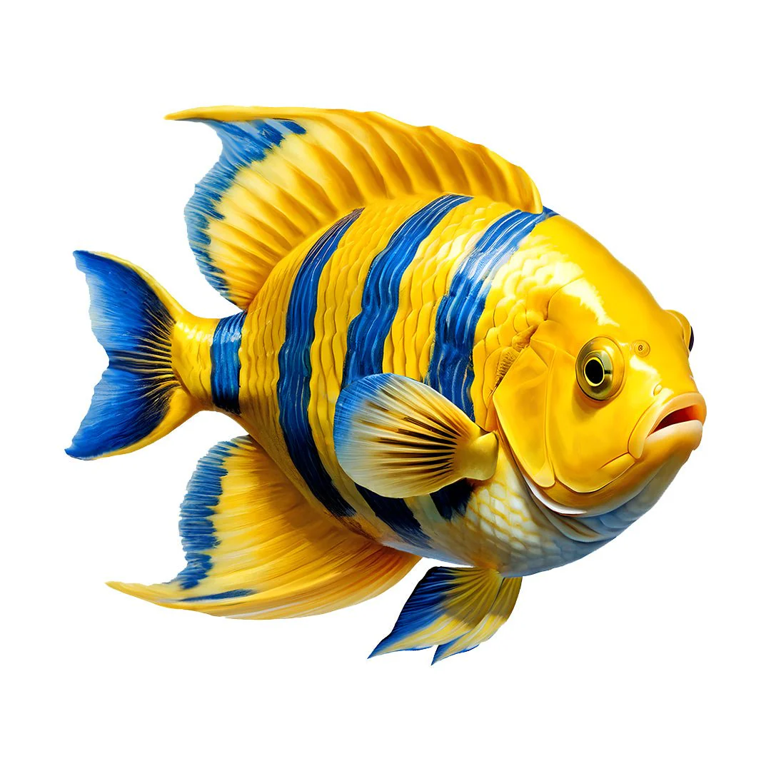 Blue Striped Fish - Pool Mosaic