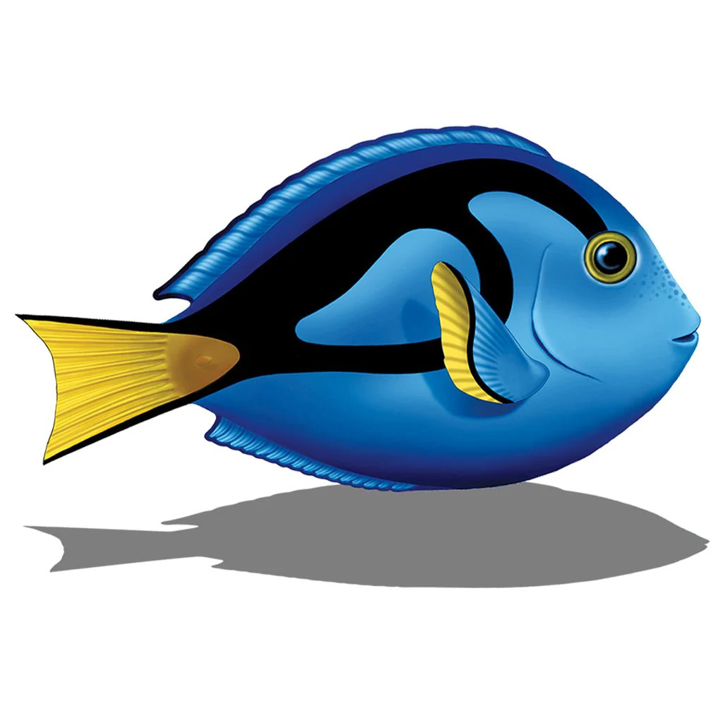 Blue Tang w/Shadow - Pool Mosaic