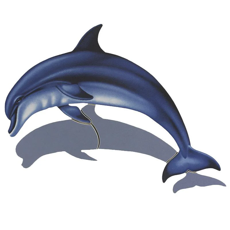 Bottlenose Dolphin-A18" w/Shadow - Pool Mosaic
