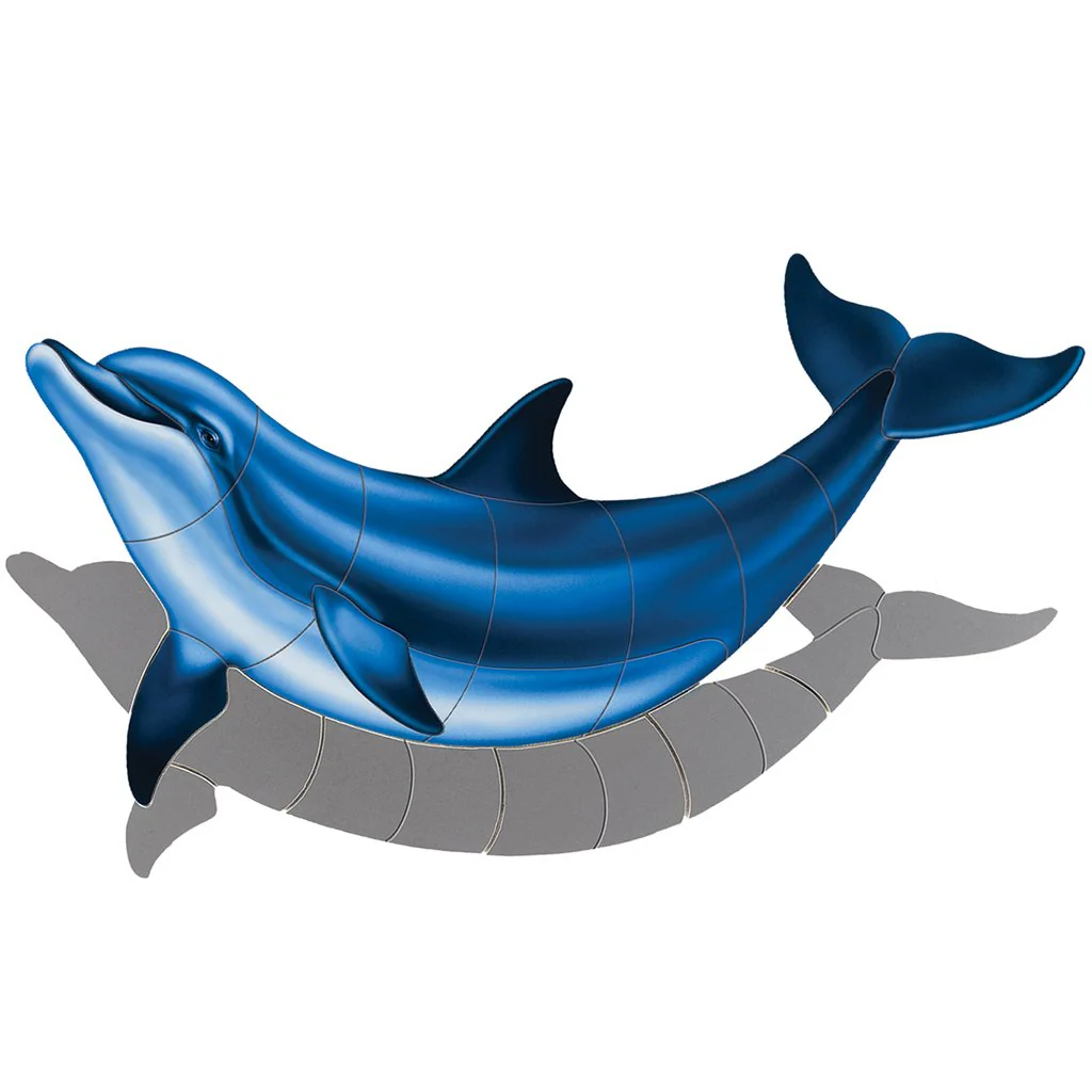 Bottlenose Dolphin-B w/Shadow - Pool Mosaic
