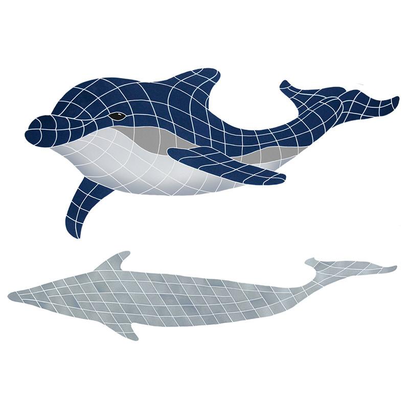 Bottlenose Dolphin Downward w/Shadow - Pool Mosaic