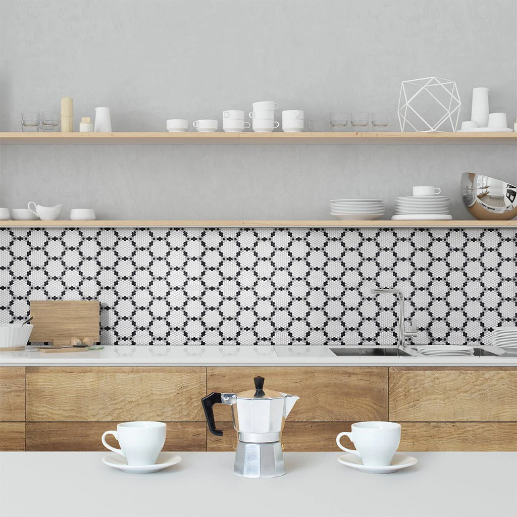 Bourges Classic, Hexagon Mosaic - Glass Tile - Image 2
