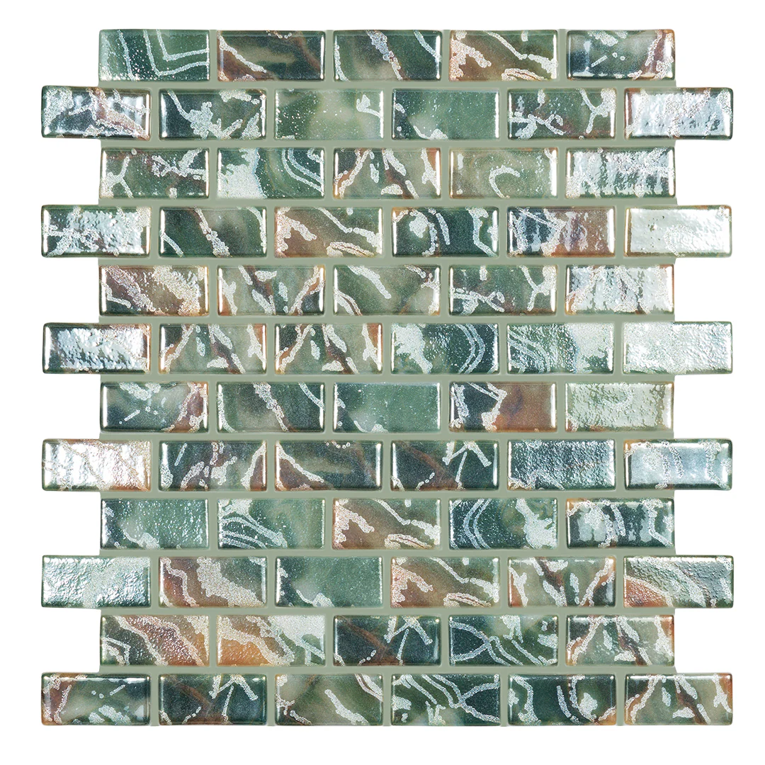 Breeze Emerald, 1" x 2" - Glass Tile