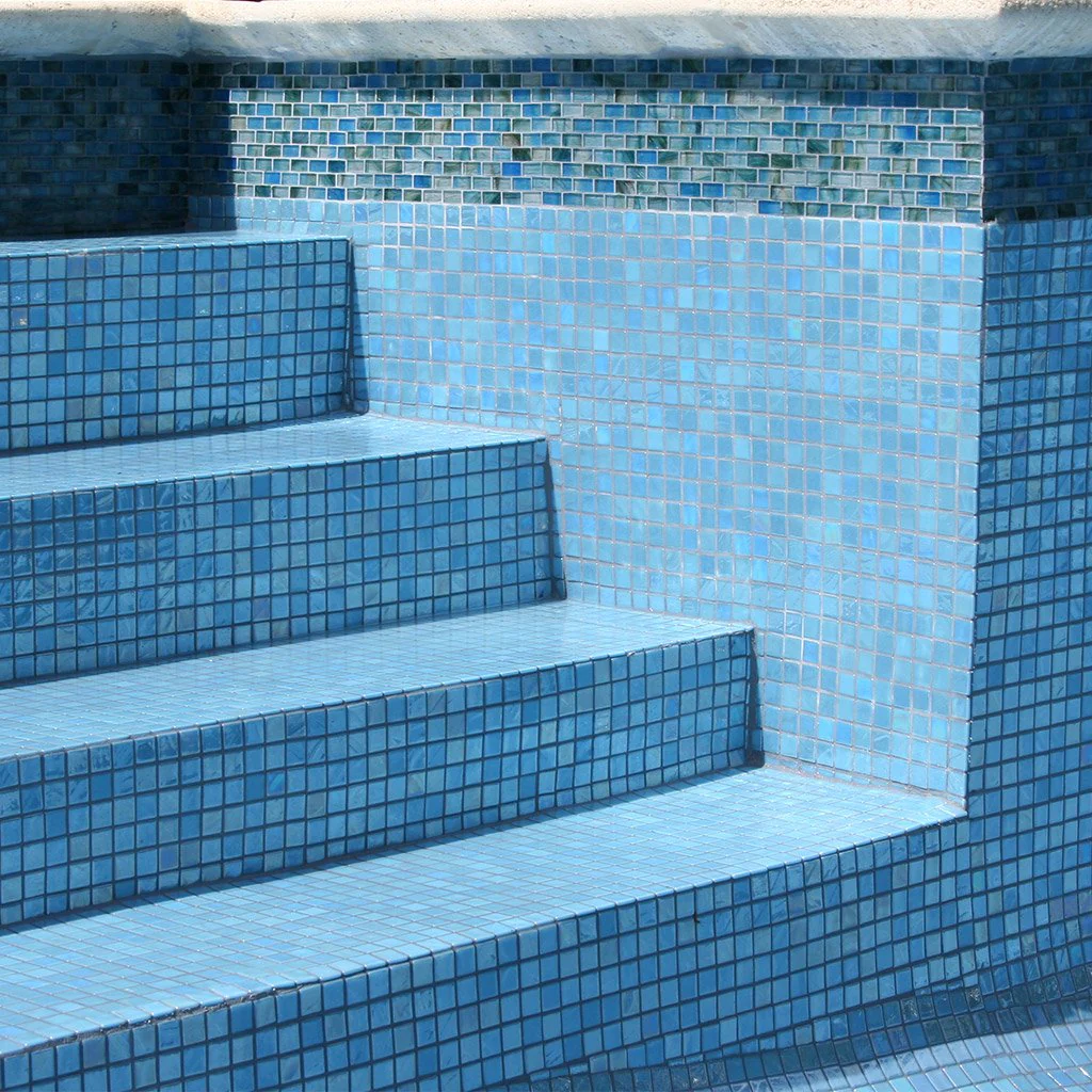 Brushed Blue Iridescent, 1" x 1" - Glass Tile - Image 2