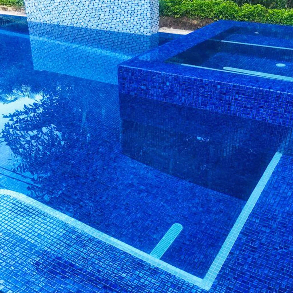 Brushed Dark Blue Iridescent, 1" x 1" - Glass Tile - Image 3