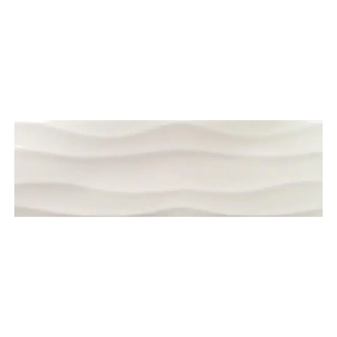 Buteo Cream Glossy Surge Deco, 5" x 16" - Ceramic Tile