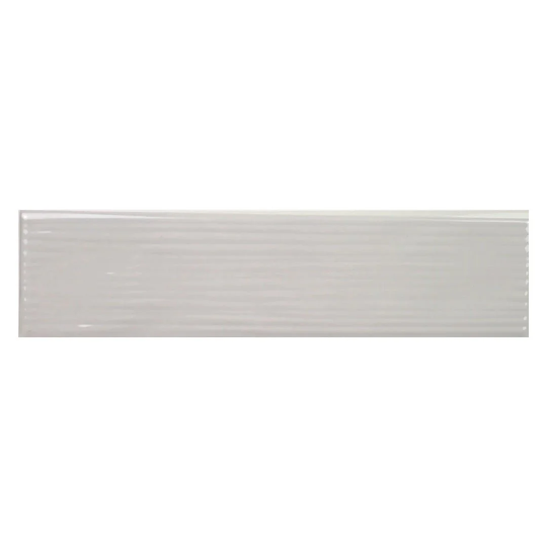 Buteo Gray Glossy Drift Deco, 3" x 12" - Ceramic Tile
