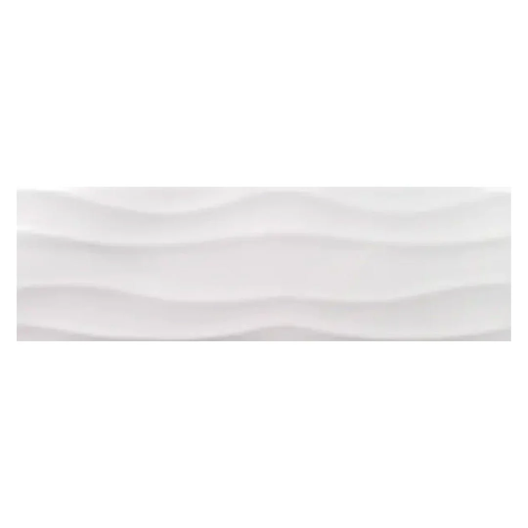 Buteo White Glossy Surge Deco, 5" x 16" - Ceramic Tile