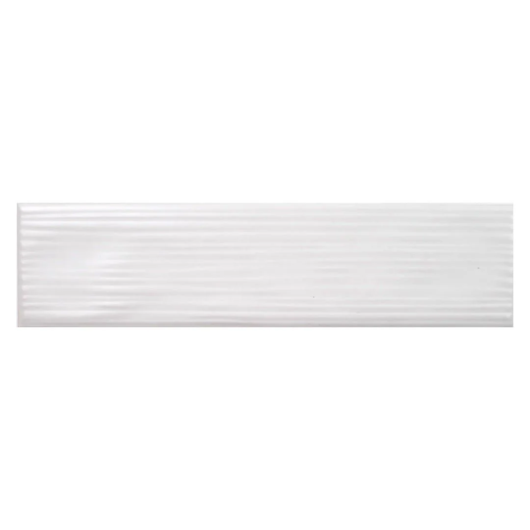 Buteo White Matte Drift Deco, 3" x 12" - Ceramic Tile