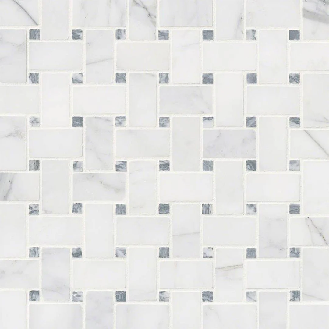 Calacatta Cressa Basketweave - Stone Tile