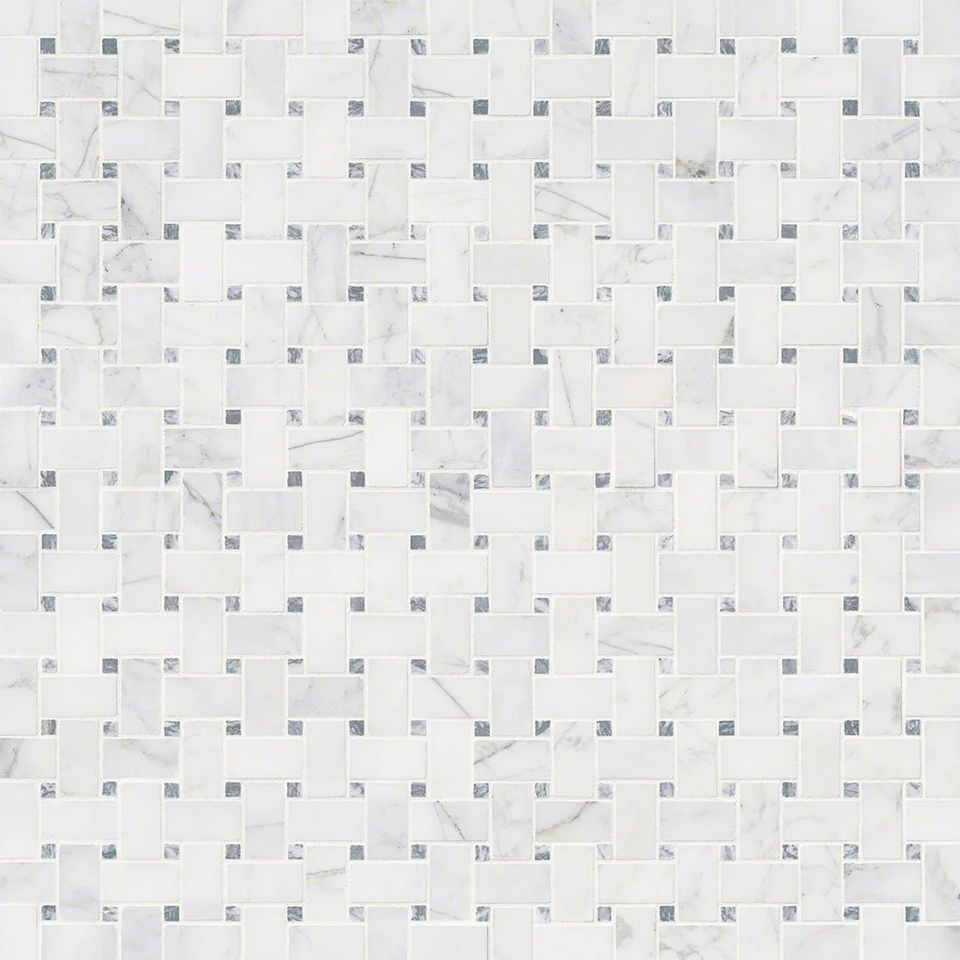 Calacatta Cressa Basketweave - Stone Tile - Image 3