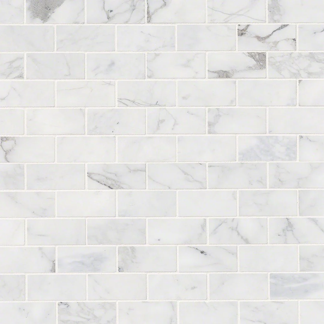 Calacatta Cressa White Subway, 2" x 4" - Stone Tile - Image 3