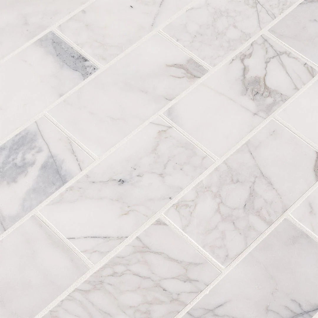 Calacatta Cressa White Subway, 3" x 6" - Stone Tile - Image 4