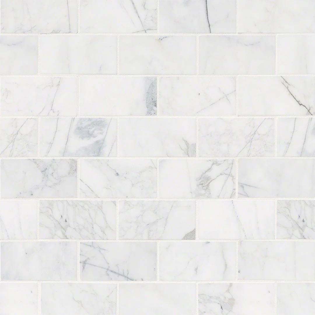 Calacatta Cressa White Subway, 3" x 6" - Stone Tile - Image 5