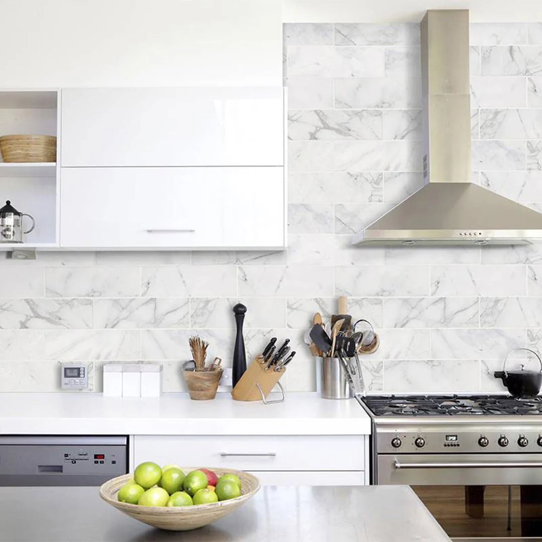 Calacatta Cressa White Subway, 4" x 12" - Stone Tile - Image 2