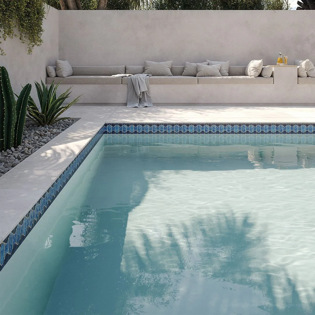 Caribbean Blue, Mosaic - Porcelain Pool Tile - Image 3