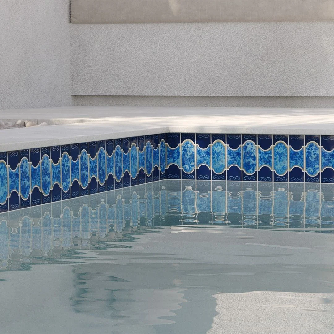 Caribbean Blue, Mosaic - Porcelain Pool Tile - Image 4