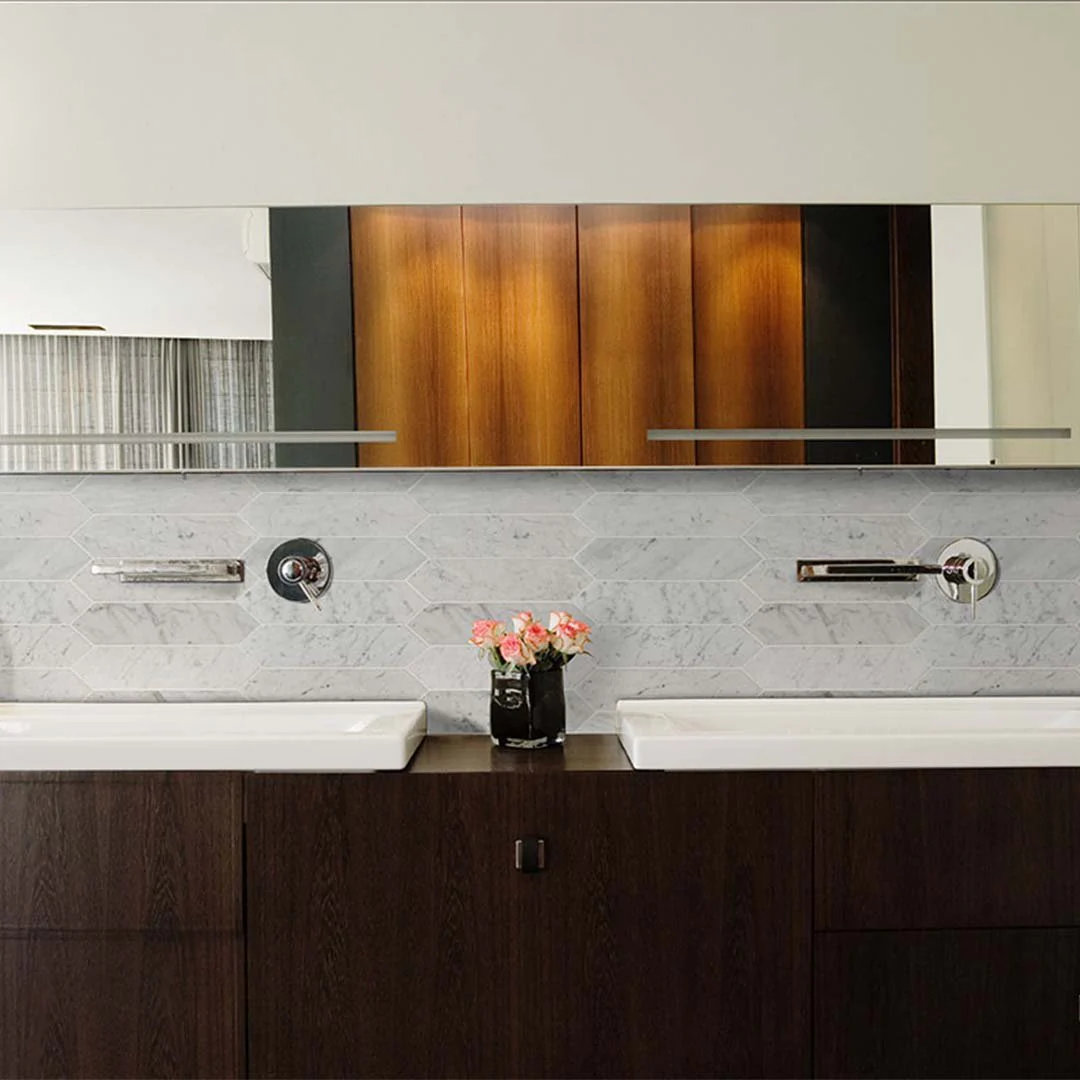 Carrara White Marble, 3" x 12" Picket - Stone Tile - Image 2
