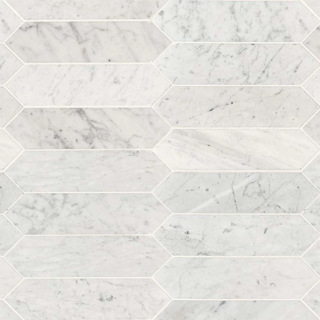Carrara White Marble, 3" x 12" Picket - Stone Tile - Image 3