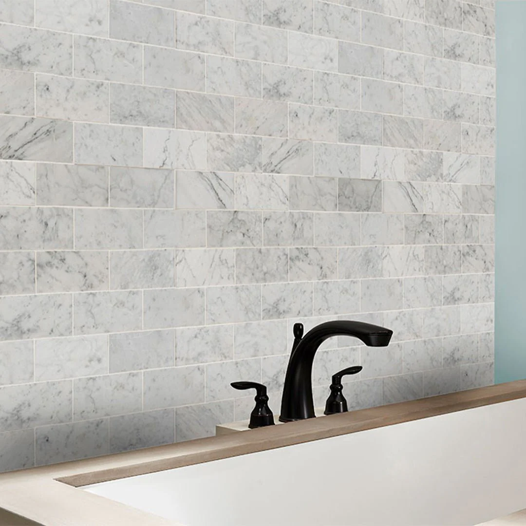 Carrara White Marble, 3" x 6" - Stone Tile - Image 2