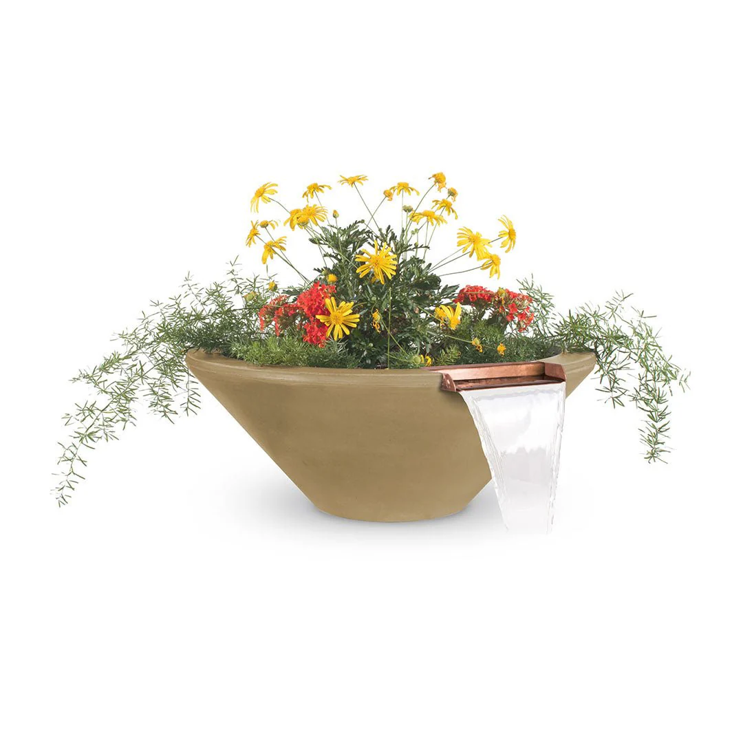 Cazo Round Planter & Water Bowl, GFRC Concrete - Water Feature - Image 4