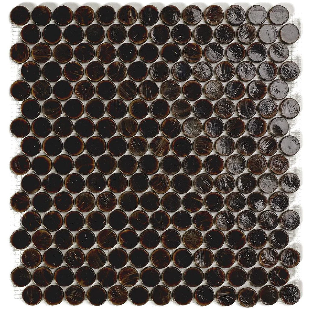 Chestnut 4 Barrels, 6/8" - Glass Penny Round Mosaic