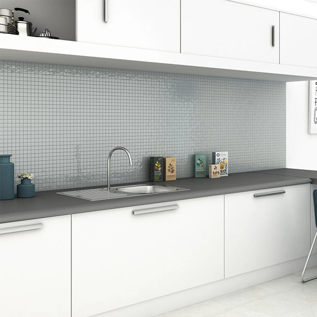 Clear Grey, 1" x 1" - Glass Tile - Image 2