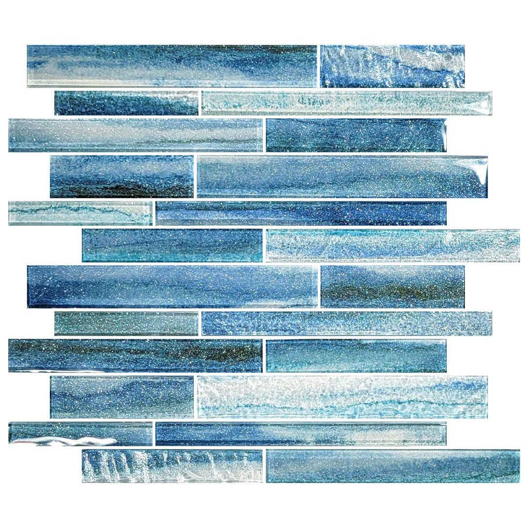 Coastal Sands Tidal Blue, Mixed - Glass Tile