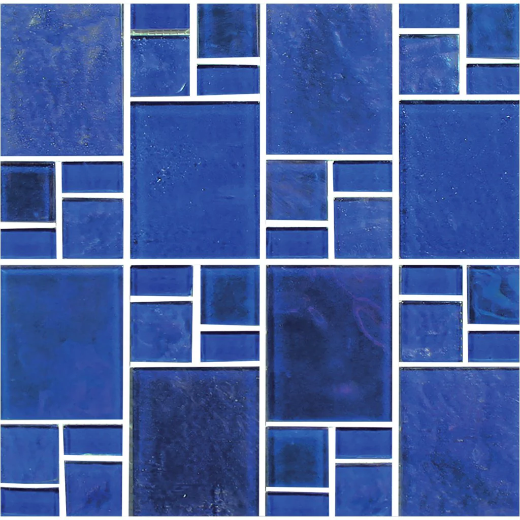 Cobalt, Mixed Mosaic - Glass Tile
