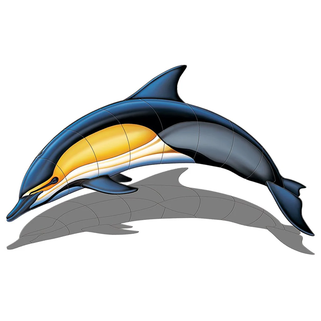 Common Dolphin - A w/Shadow, Porc - Pool Mosaic