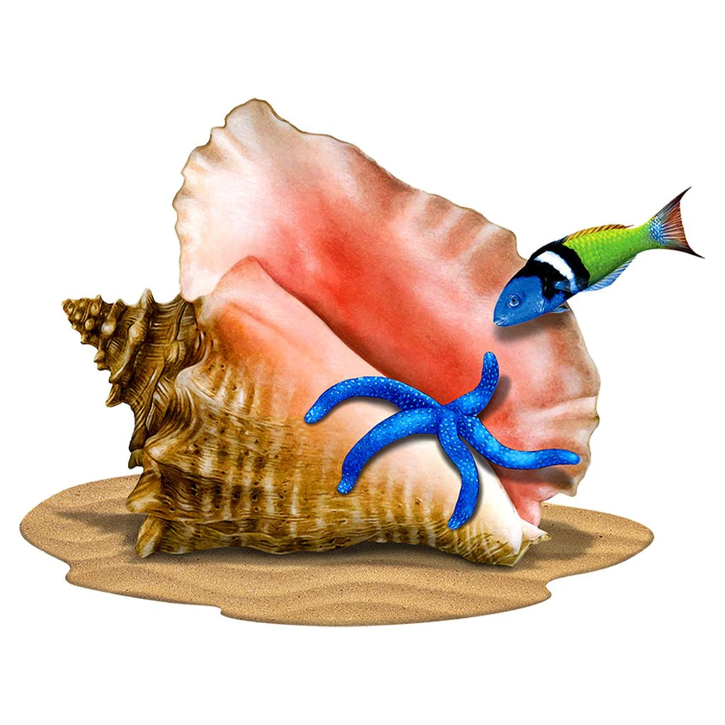 Conch with Critters - Pool Mosaic