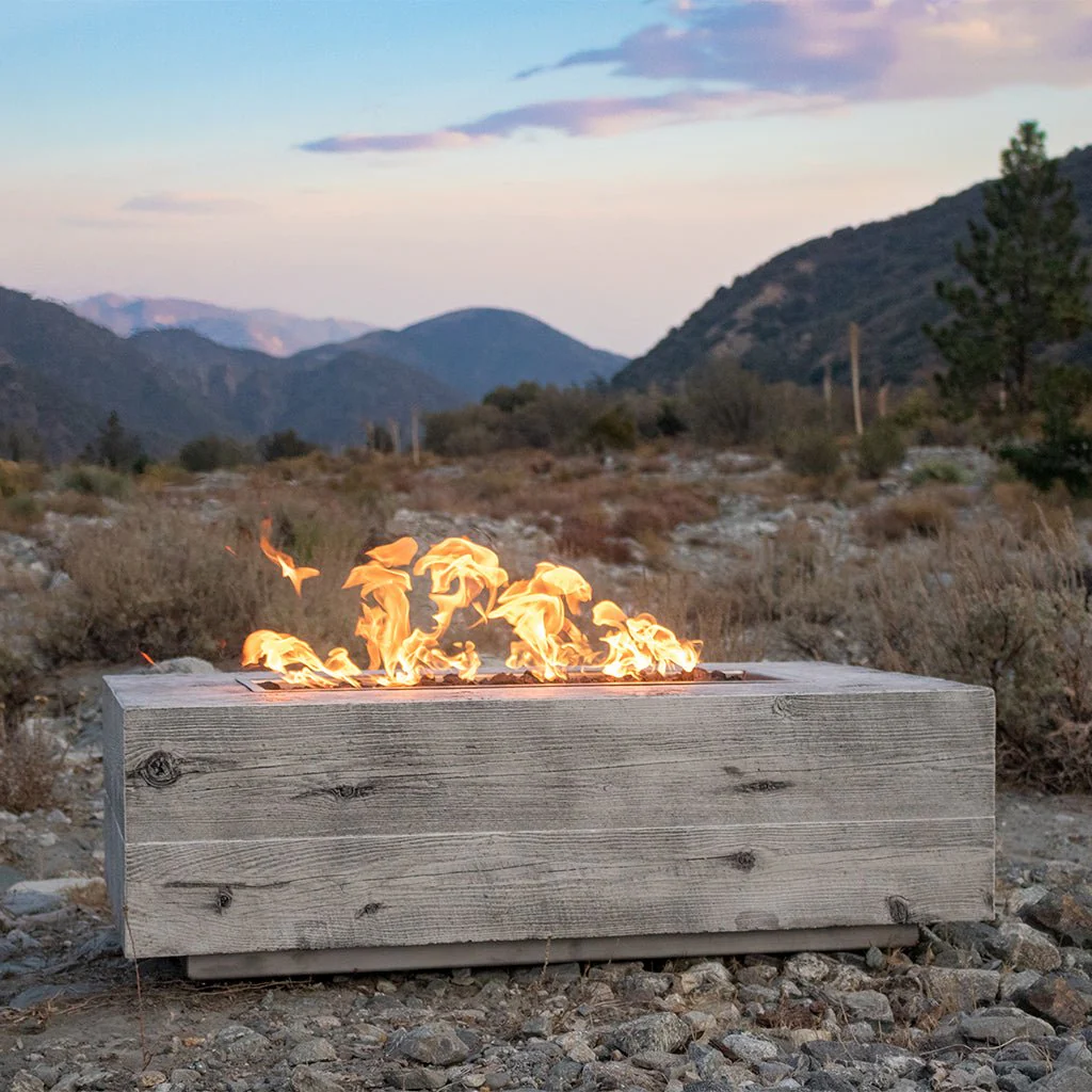 Coronado 48" Fire Table, Wood Grain GFRC Concrete - Fire Pit - Image 3