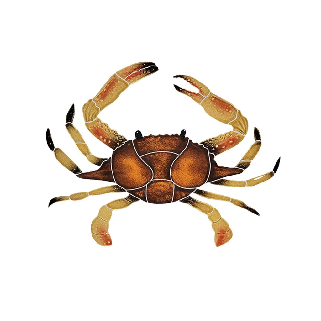 Crab, 16" Brown - Pool Mosaic