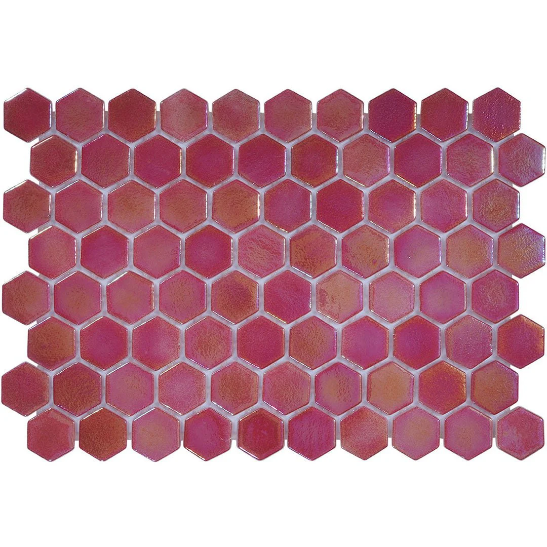 Crimson Reef, Hexagon Mosaic - Glass Tile