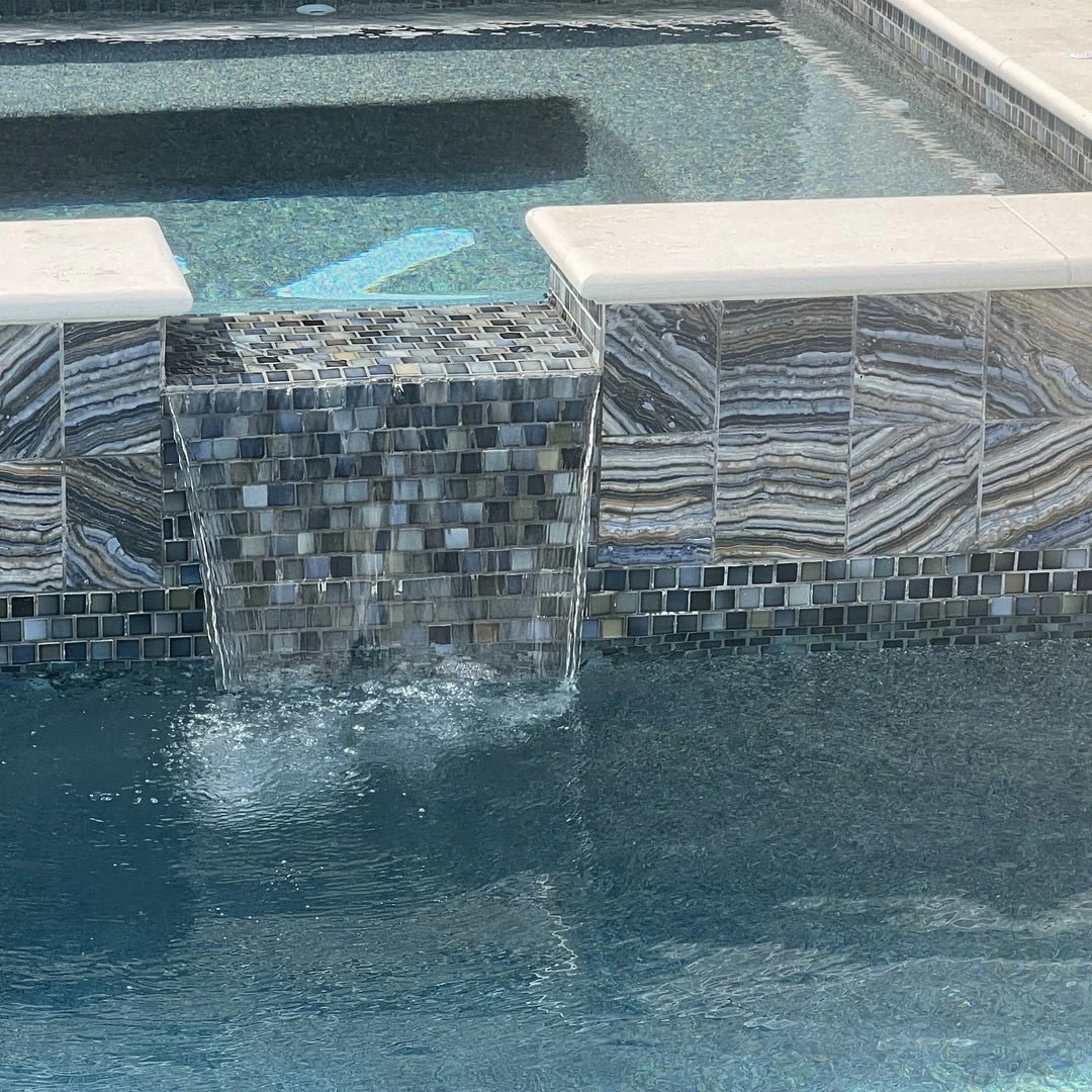 Cross Blue, 6" x 6" - Porcelain Pool Tile - Image 2