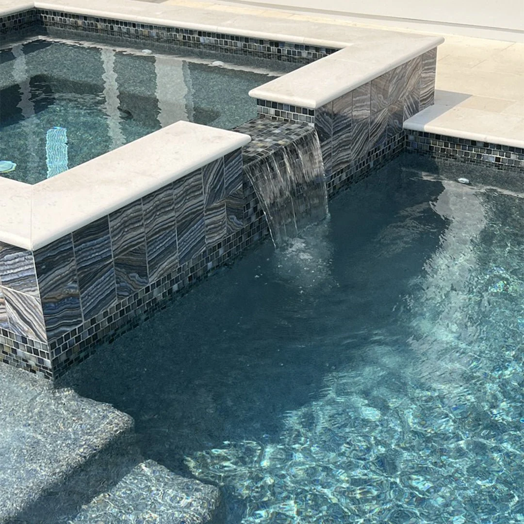 Cross Blue, 6" x 6" - Porcelain Pool Tile - Image 3