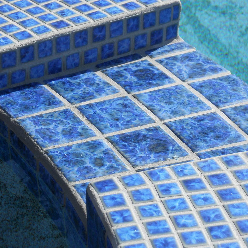 Crystal Blue, 1" x 1" - Porcelain Pool Tile - Image 3