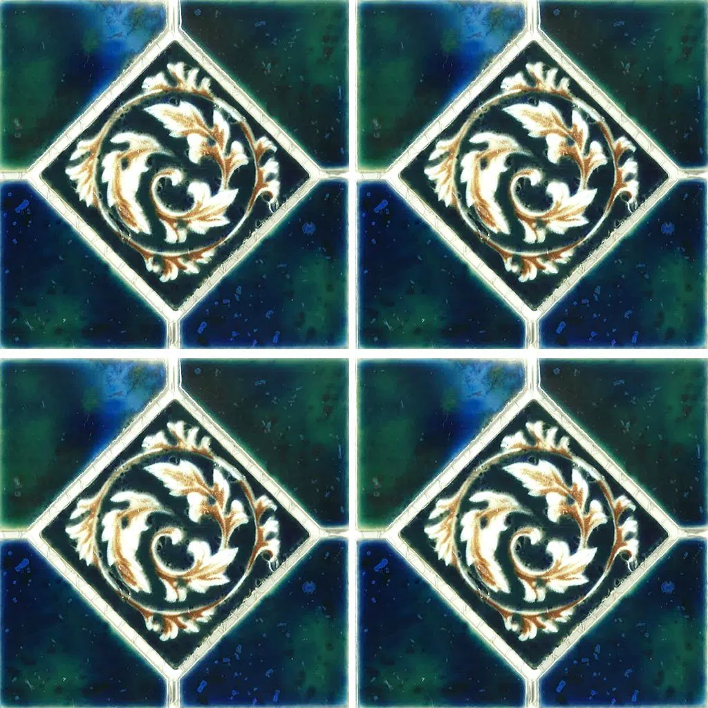 Crystal Emerald Blue, 6" x 6" Deco - Porcelain Pool Tile - FINAL SALE