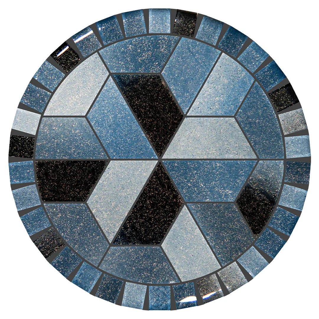 Crystal Waters Lagoon, 12.5" Barstool Toppers - Pool Mosaic