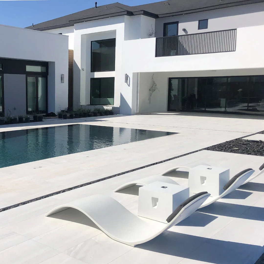 Curve II Chaise Lounger (Set of Two) - Luxury Concrete Pool Lounge Chair - Image 2