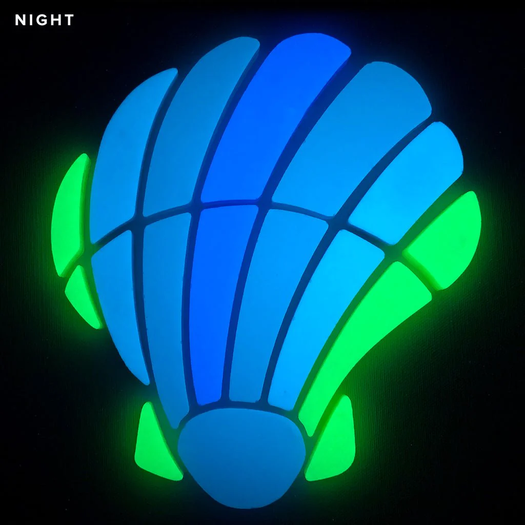 Curved Scallop Shell, Medium - Glow in the Dark Pool Mosaic - Image 2